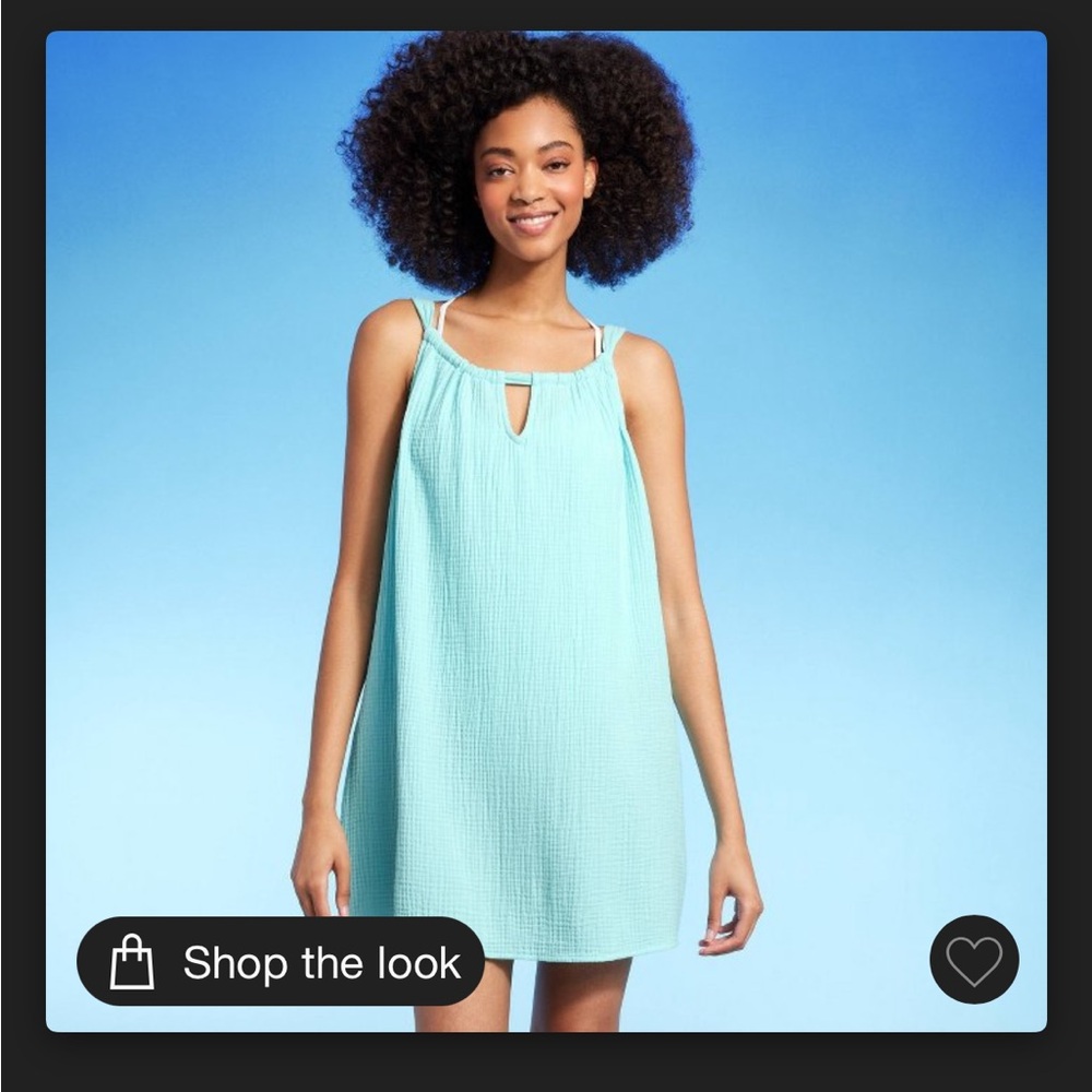 Shade & Shore Mini Coverup Dress light blue